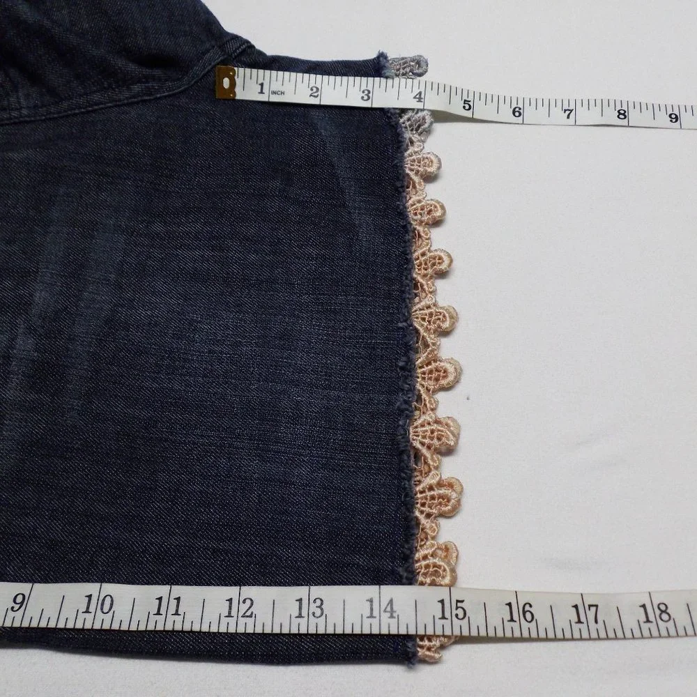 Institute Liberal lace bottom‎ raw hem denim shorts 14